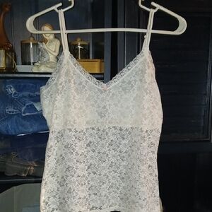 Secret Treasures White Floral Lace Camisole
